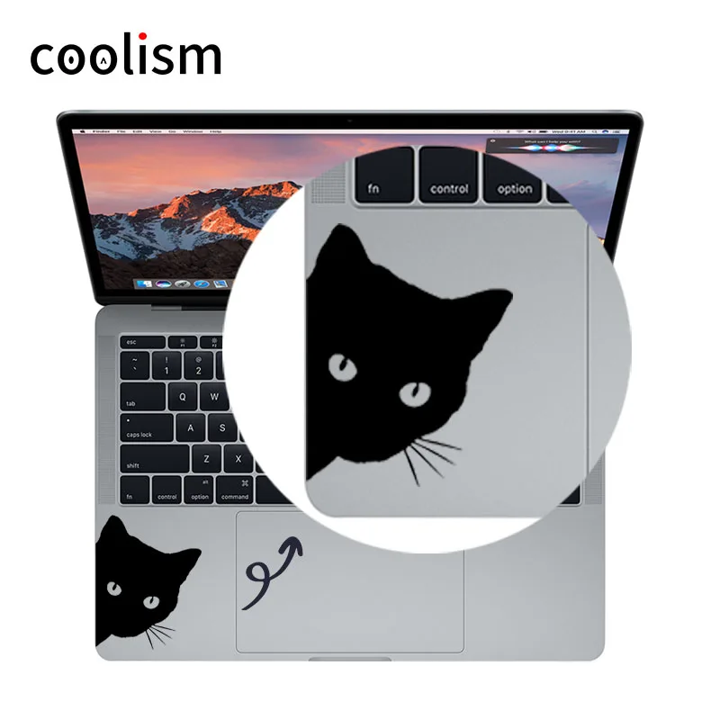 

Curious Cat Funny Laptop Trackpad Sticker for 11" 12" 13" 15" Macbook Air/ Pro/ Retina Vinyl Mac Suface Book Touchpad Decal Skin