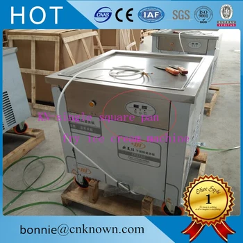 

Commercial thailand fry fried ice roll pan machine flat pan rolled fried ice machine ice cream rolls machine by sea