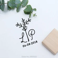 На заказ свадебное дерево монограммный штамп, деревянная резиновая печать, индивидуальный Свадебный логотип
