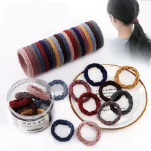10pcs/Set New Women Basic Crude Elastic Hair Bands Ponytail Holder Scrunchie Headband Rubber Bands Fashion Hair Accessories