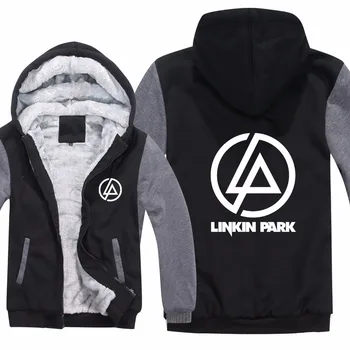 

Linkin Park Hoodies Hip Hop Jacket Winter Pullover Man Coat Men Wool Liner Fleece Linkin Park Sweatshirts