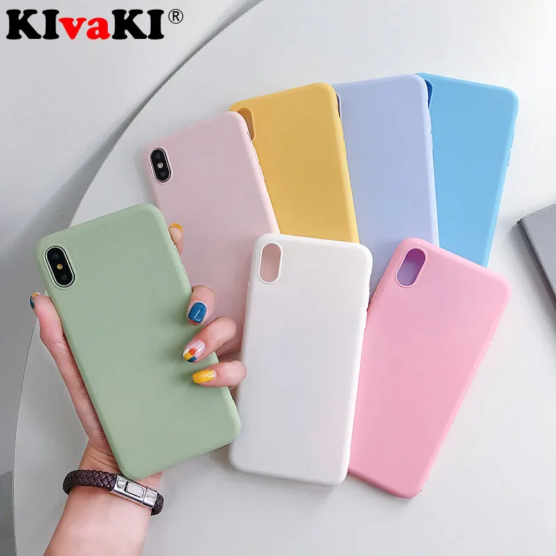 Однотонные Силиконовые чехлы на заднюю крышку для iphone XR X XS Max 11 Pro 6 6S 7 8 Plus 5 5s SE