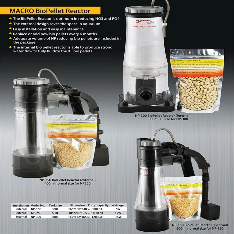 

Aquamacro NP-250 NP-300 External Biopellet Reactor NO3 and PO4 Remover for Hanging Bean Machine