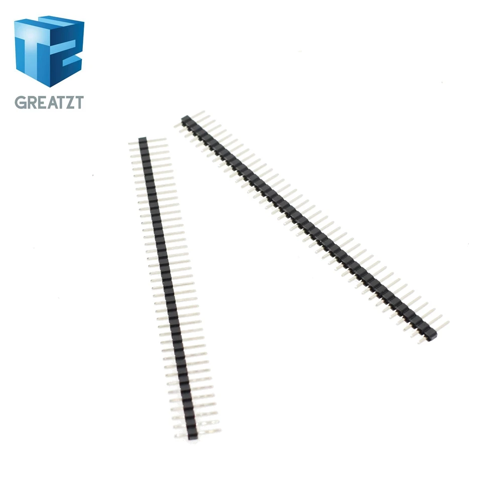 

10pcs 40 Pin 1x40 Single Row Male 2.54 Breakable Pin Header Connector Strip for Arduino Black