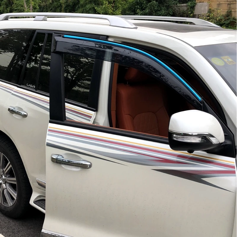 

For LAND CRUISER LC200 2010-2017 Plastic Black Window Visor Vent Shades Sun Rain Deflector Guard Auto Accessories 4PCS/SET