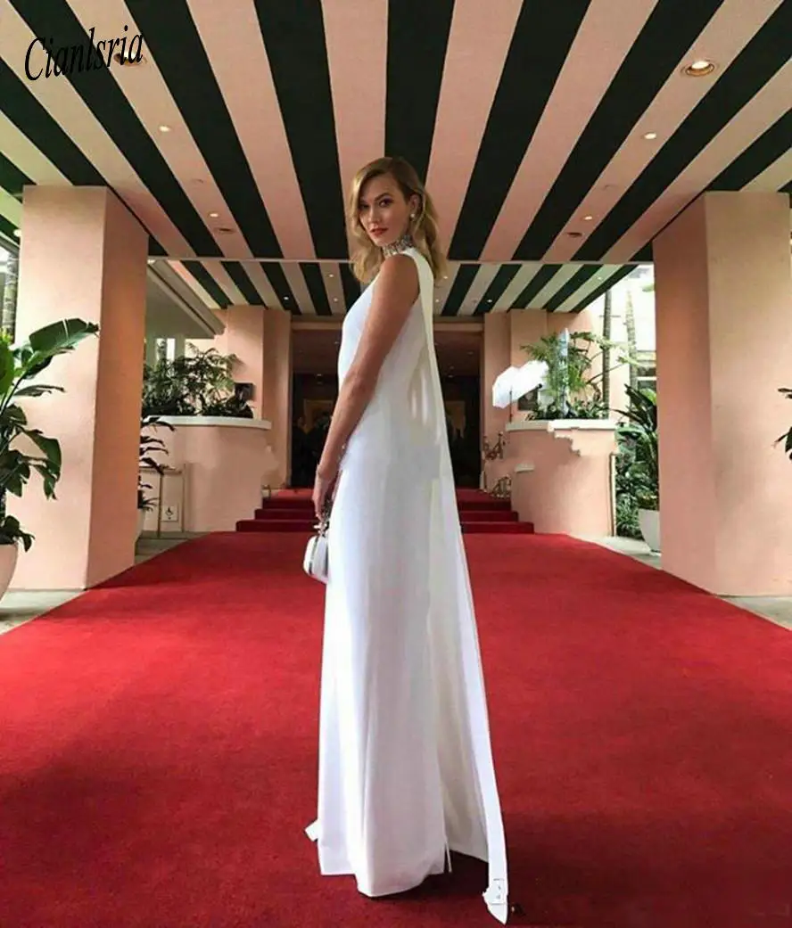 Oscar White Karlie Kloss, вечерние платья знаменитостей с накидкой, украшение на шею, длинные размера плюс, на заказ, новые элегантные красные ковры