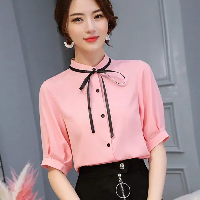 Women Summer Blouse Office Lady Wild Temperament Shirt Fashion Slim Casual Chiffon Bottoming Multi Color Diverse Shirt Clothes Women Summer Blouse Office Lady Wild Temperament Shirt Fashion Slim Casual Chiffon Bottoming Multi Color Diverse Shirt Clothes