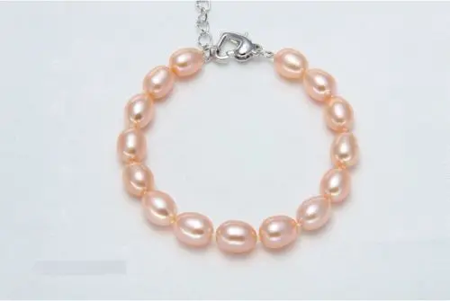 

FREE SHIPPING HOT sell new Style >>>>2016 7-8mm Nature Freshwater Off-Round water drop type Gourmette chain/ bracelet