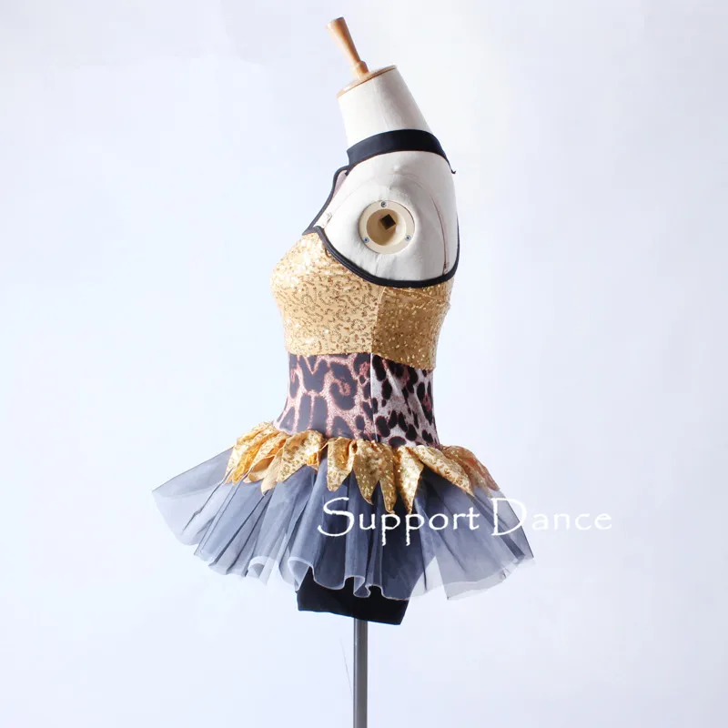 Irregular Leopard Print Latin Dress Children Adult Cool Jazz Modern Contemporary Dance Costume C305 Irregular Leopard Print Latin Dress Children Adult Cool Jazz Modern Contemporary Dance Costume C305