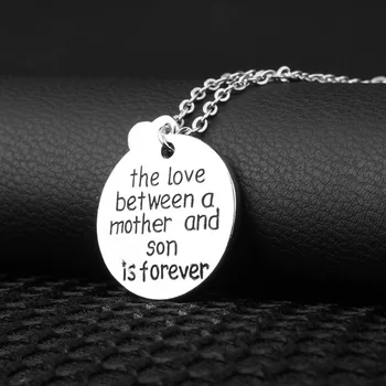 

Euro-American Fashion Jewelry Letter The love beTween a mother and son Pendants Loving Necklace For Mother Gifts 24pcs/lot