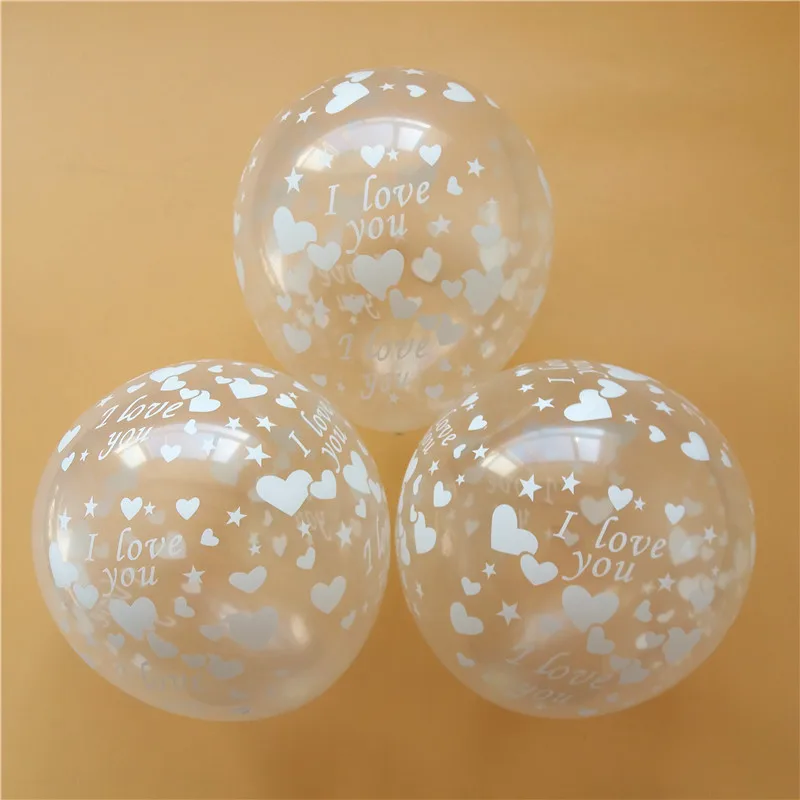 

30pcs 12inch Clear lovely Heart Romatic Transparent helium Balloon Wedding Birthday Party Decor Valentines latex ball