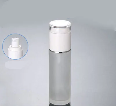 Download 60ml frosted glass bottles with white press pump, 2 ounce glass lotion bottle ,2 oz glass ...