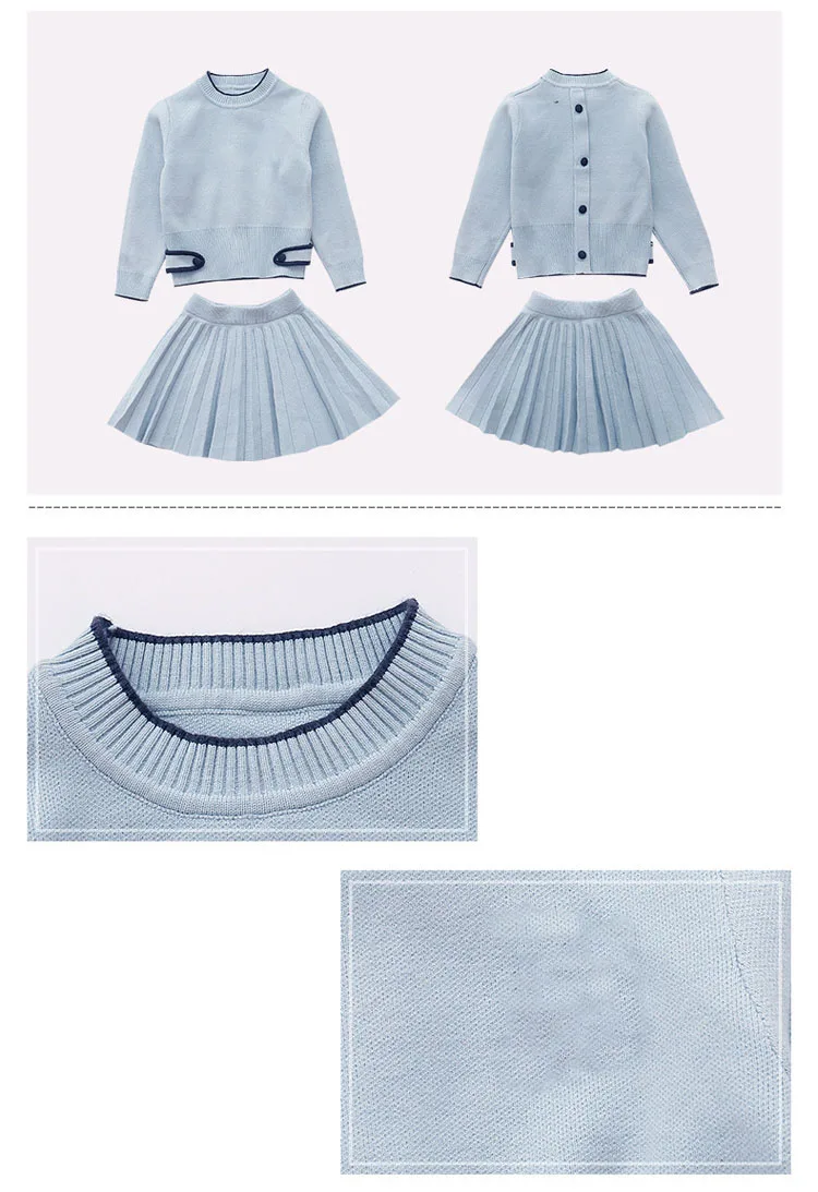 knitting big girl long sleeve set knitted kid girls set 2017 pink blue knit sweaters tops pleated skits children clothing suits  5 6 7 8 9 10 11 12 13 14 15 years little teenage girls  clothing set for girls girls winter set girl clothing se (6)