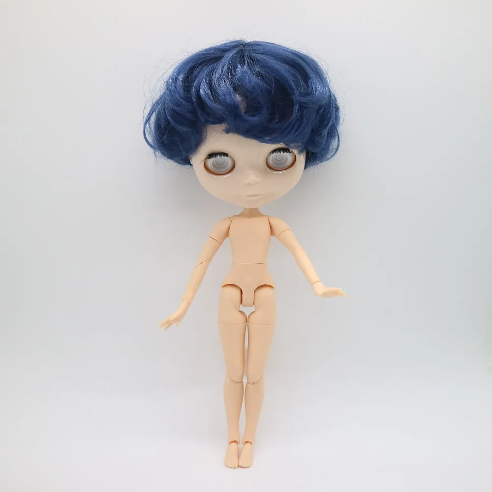 

Without eyes chips boy joint body Nude blyth doll for DIY blue hair