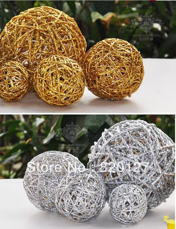 10pcs Handmade Rattan Wicker Balls Vase Filler Table Scatter