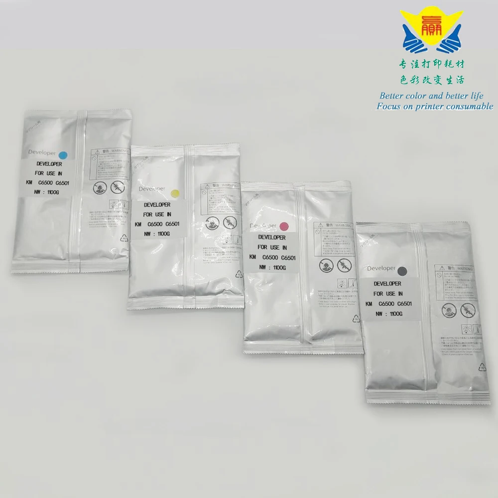 

JIANYINGCHEN compatible color Developer powder For Konica Minolta Bizhub C6500 C6501 C6000 C7000(4bags/lot)1100g per bag