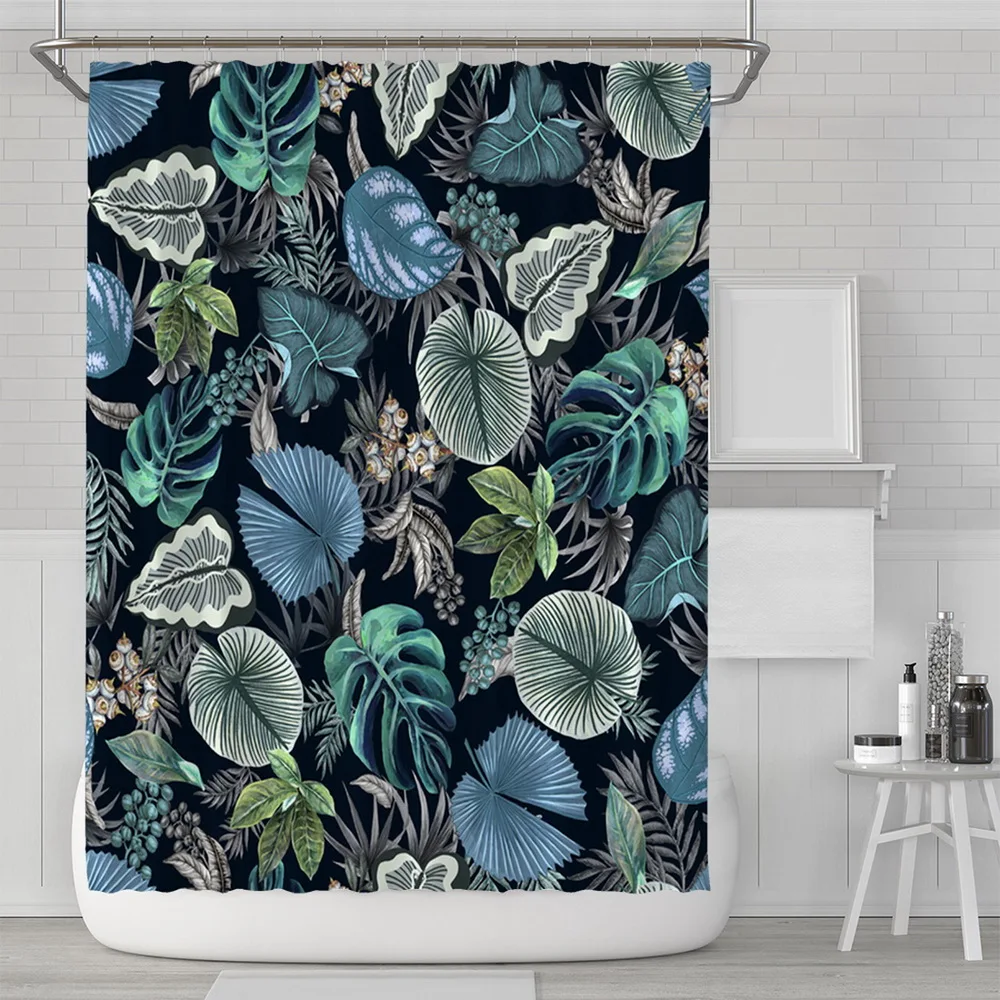 

Waterproof Shower Curtains with Hooks Green Scene Bathroom Curtains High Quality Bath Bathing Sheer for Home Decorations