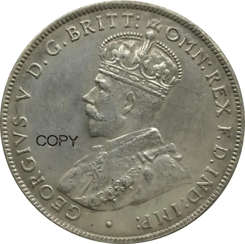 Австралийский Джордж V 1922 год 1 Флорин два шиллинга кубик покрытые серебром копия