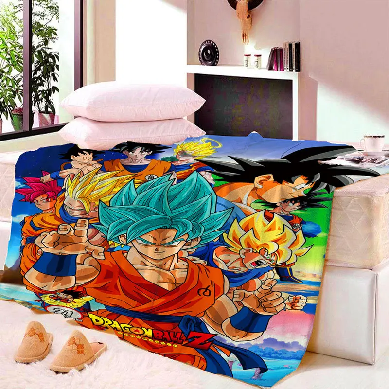 

Anime Dragon Ball Z Goku Fairy Tail Blanket Mat JOJO's Bizarre Adventure Tapestry Soft Bedspread Beach Towel Warm Travel Towel