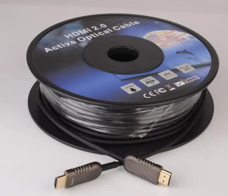 

HDMI Fiber Cable 100m Leght High Speed Support 18.2Gbps 4K at 60Hz HDMI 2.0 Subsampling 4:4:4/4:2:2/4:2:0 Slim and Flexible