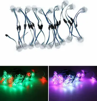 

50Pcs WS2811 3LEDs 26mm Transparent LED String Module Pixel light 5050smd Addressable RGB Dream full color 12V advertising sign