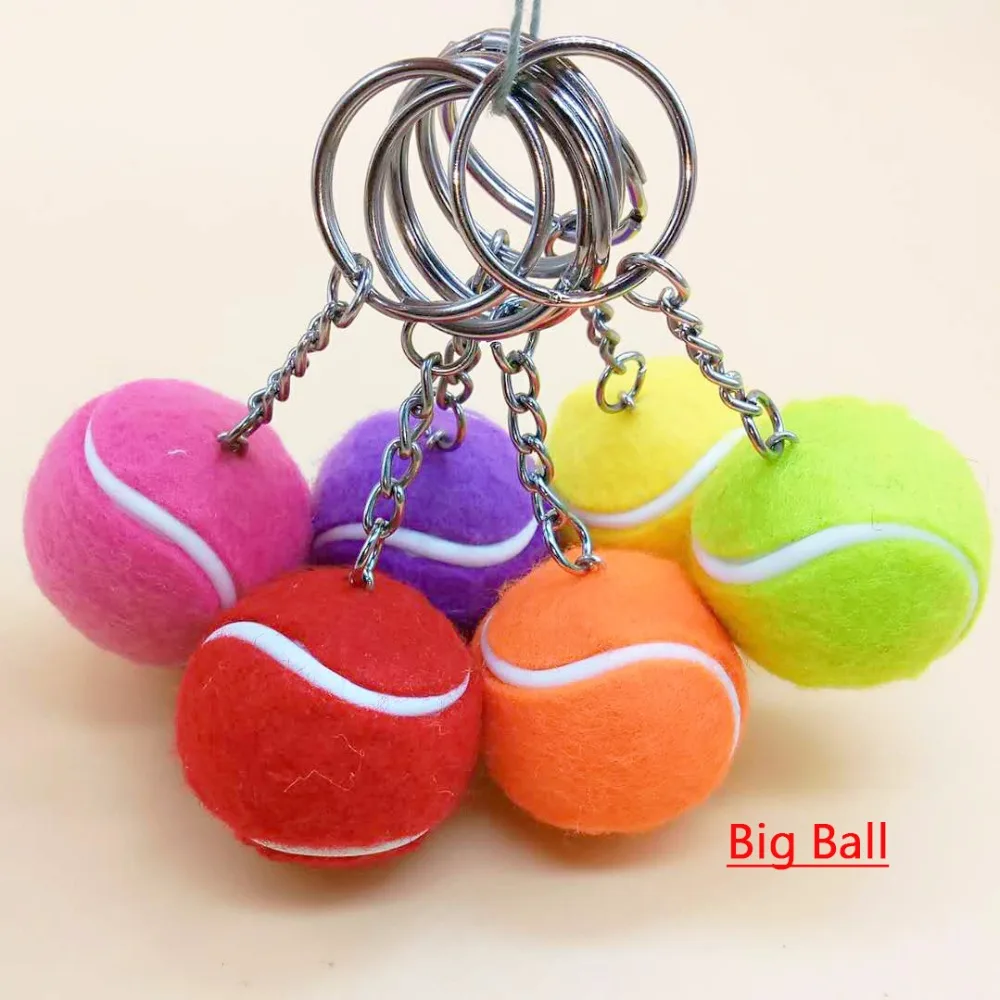 

Free Shipping, Sport Style Ball Keychains, Cute Tennis Ball Key Chain, Big and Small Ball Keyrings Choose, jewelry accessories
