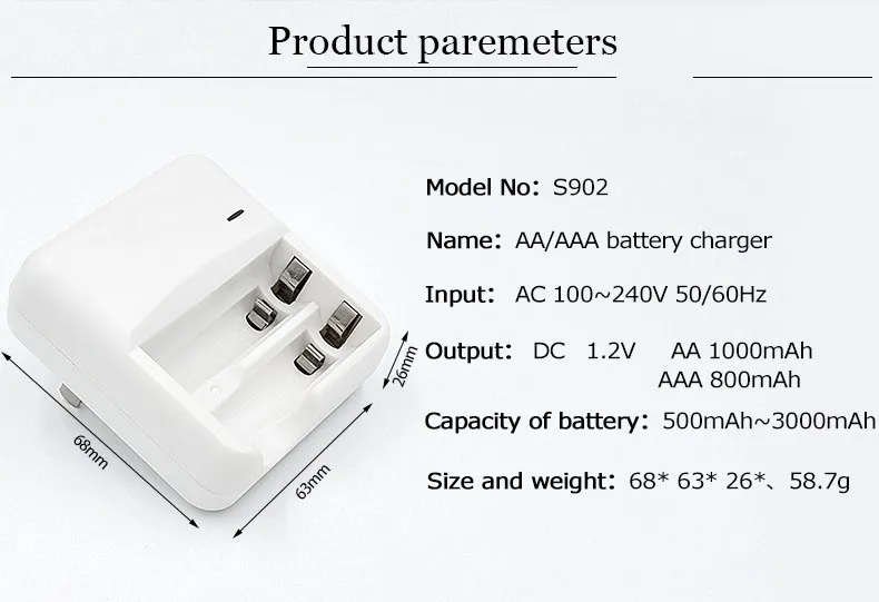 PALO тип высокое качество и емкость 1,2 V AA 2600mAh аккумуляторная батарея с высоким качеством безопасности светодиодный зарядное устройство в подарок