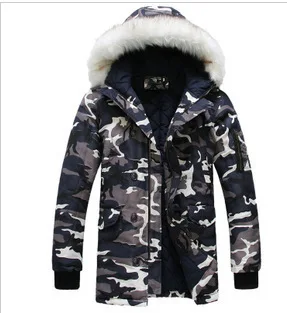 Green Модные Maleclothes зимняя куртка Для мужчин с капюшоном камуфляж вниз меховой воротник парки Пальто Для мужчин военные Верхняя одежда без рукавов плюс 5XL - Цвет: Green