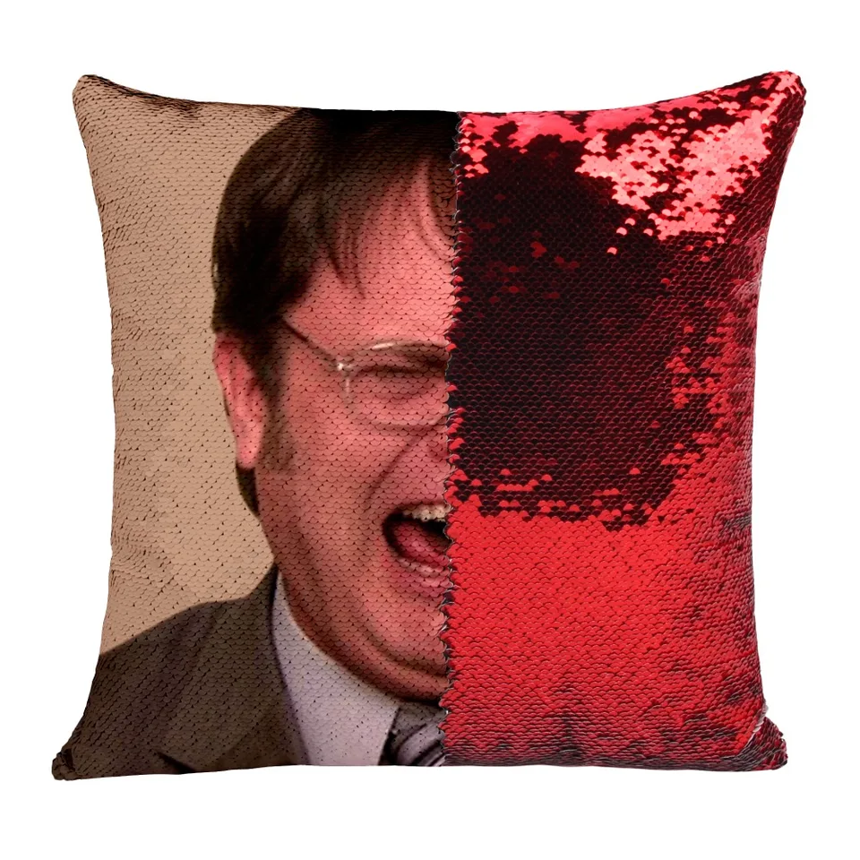 Dwight Schrute Laughing Sequin Pillow Sequin Pillowcase Two