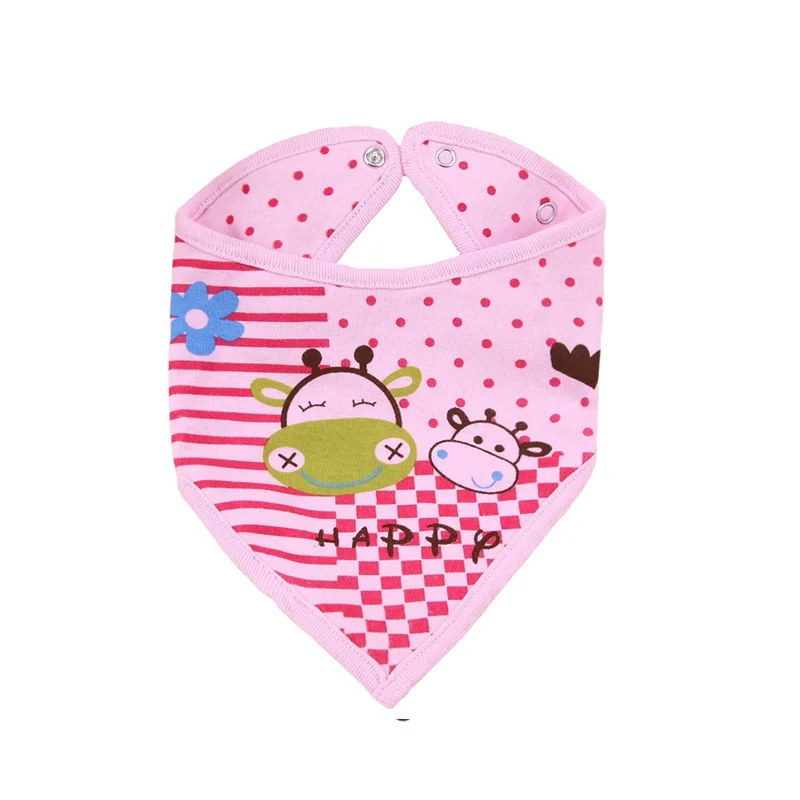 4PCS Baby Bibs Set Happy Cow Baby Bandana Drool Bibs Cartoon Pattern Saliva Towel Baby Bibs Cotton Both Sides Newborn Burp Cloth (3)