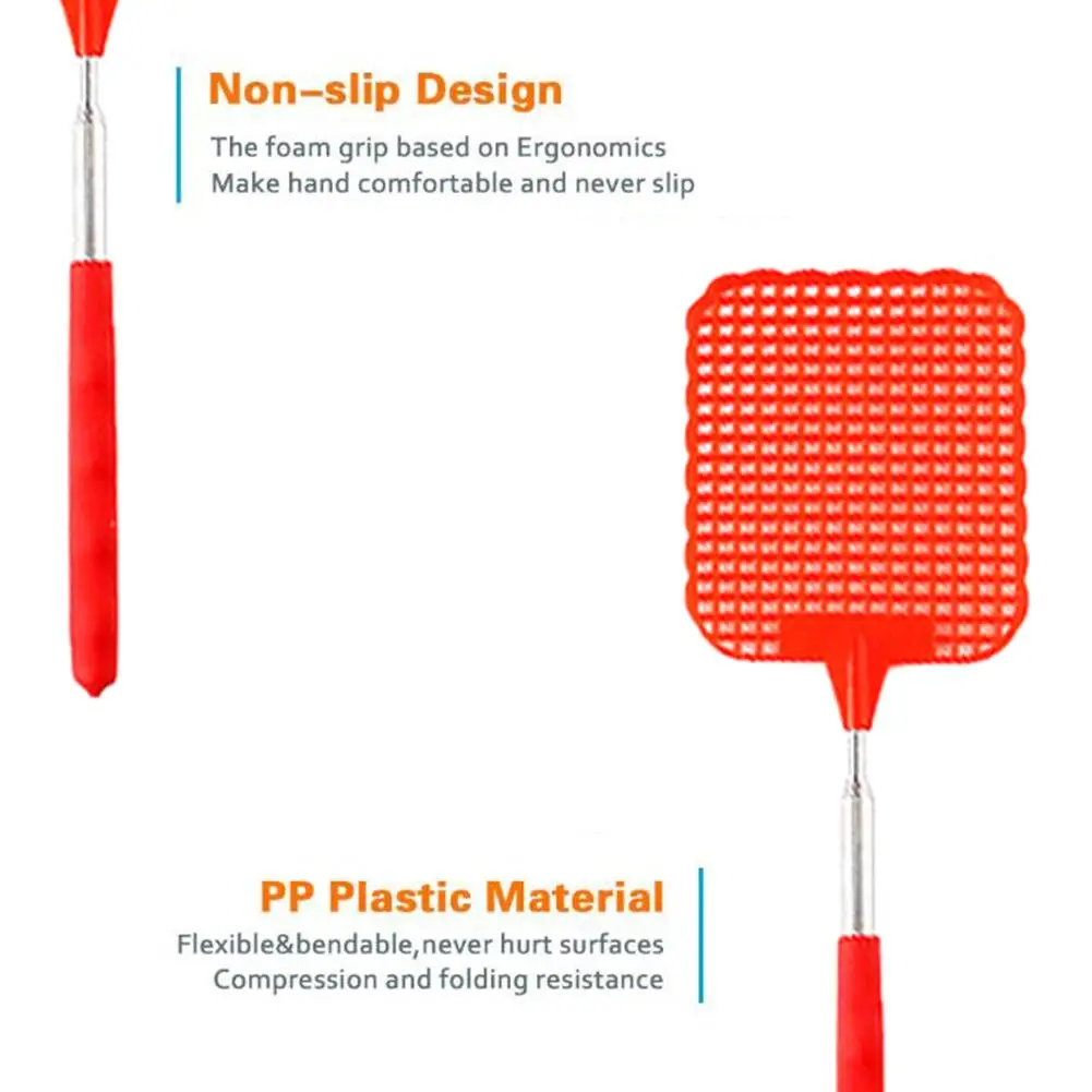 5 шт. пластиковая телескопическая Выдвижная мухобойка для предотвращения вредителей комаров инструмент от комаров ракетка мухобойка