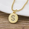 Hot Sale Wholesale Women Girls Gold Initial 26 Letters Necklace Long Charm Personal Necklace Pendants Copper CZ Jewelry ► Photo 1/6