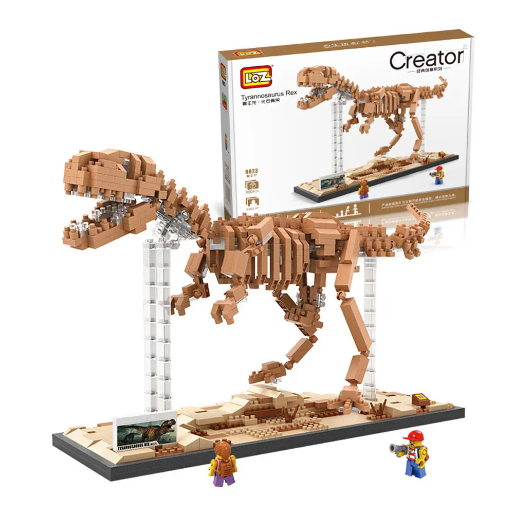 Строительные блоки LOZ Tyrannosaurus Rex fossiles T модель черепа DIY сборка игрушек скелета