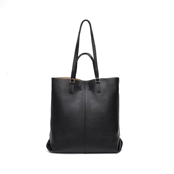 

Women Genuine Leather Tote Bag Shoulder Handbag Shopping Purse Shopper Totes Lady Fashion Simple Bags Vintage Daily Casual Use
