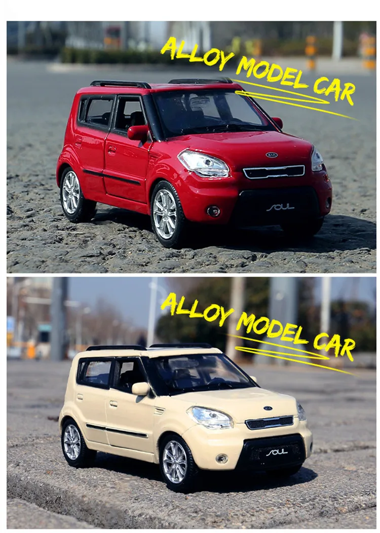 Лучшие продажи 1:36 Kia SOUL внедорожная модель автомобиля из сплава, моделирование литья под давлением дверь оттяните назад детская модель игрушечной машины