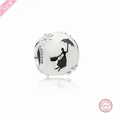 Новое поступление 925 пробы серебро Desney Мэри Поппинс силуэт Талисман из бусин ручной работы Fit PANDORA Подвески для женщин ювелирных изделий FL852