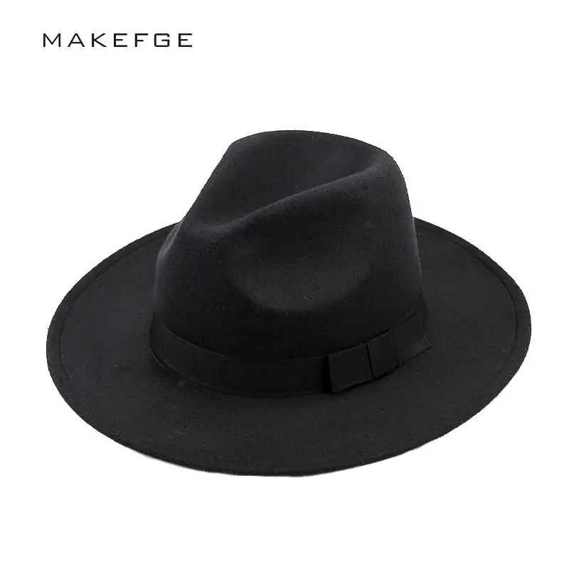 mafia hat Men's Wool Felt Snap Brim Hat Trilby Women Vintage Wool