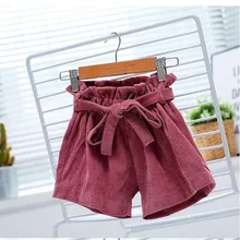 Повседневные Летние штаны для девочек Корейская версия хлопковых детских шорт с высокой талией Новые детские штаны