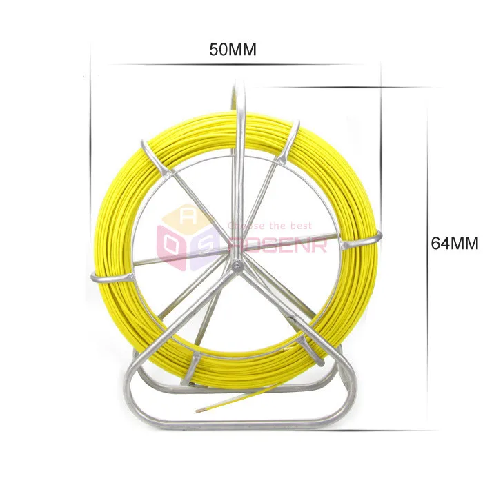 Рыба лента электрический катушка стекловолокна провода кабель работает стержень Протока Rodder Fishtape Съемник 6 мм для телекоммуникационных стены и пол conduit