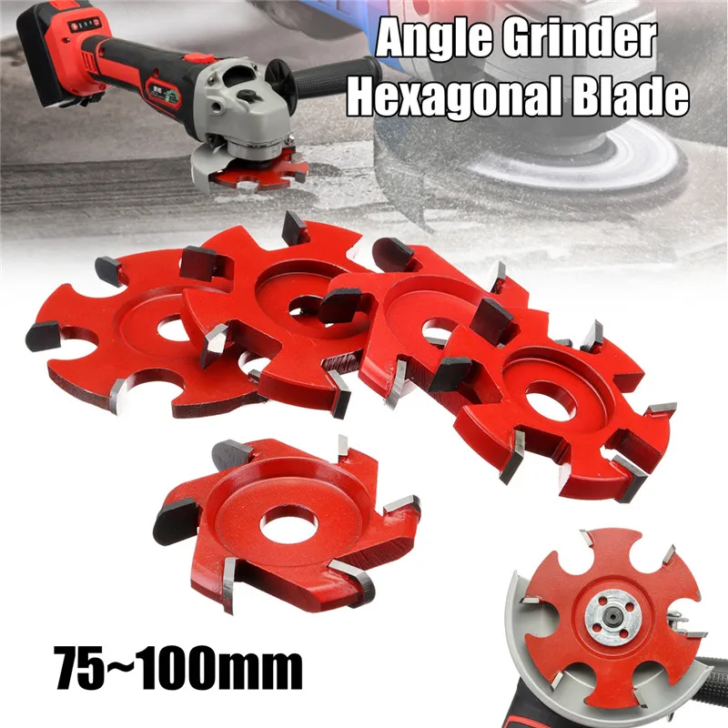 Красный 75-100 мм Прямоугольный филейный диск с шестигранным лезвием лезвие для чайного лотка для 16 мм Диафрагма угловая шлифовальная машина резьба по дереву шлифовальный станок