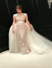 Luxury Beading Wedding Dresses Detachable Train Vestido de noiva Robe De Mariage Custom Made New Arrival Mermaid Wedding Dress