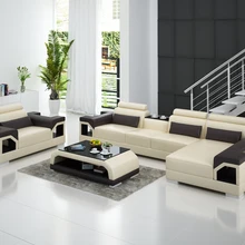 G8010E дом дизайнерский Диванный набор, простой роскошный стиль кожаный диван набор