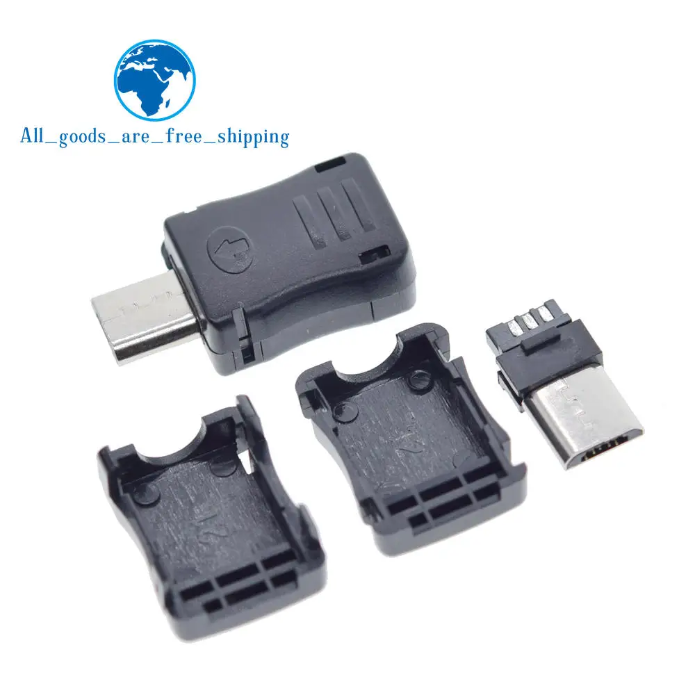 TZT Высокое качество 10 шт. Micro USB Мужской Разъем Micro USB Jack 2,0 5PIN розетка с пластиковой крышкой для видов DIY