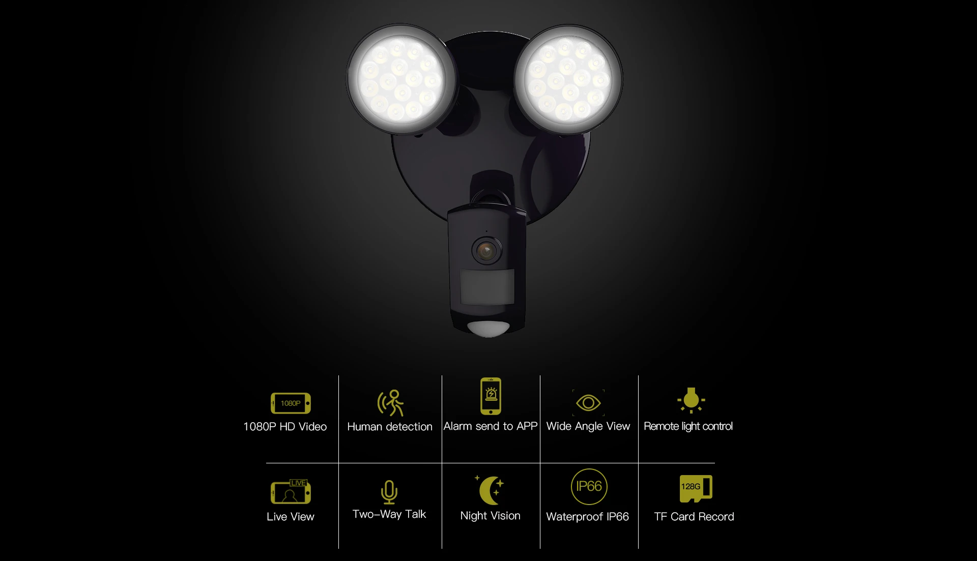 Vstarcam 1080 P открытый 2 светодиодный прожектор IP камера Wifi камера IP66 водонепроницаемый обнаружения движения, видеонаблюдения камеры безопасности