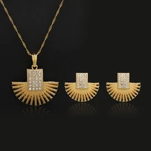 Ювелирные наборы золотой цвет для женщин девочек Мода австрийский кристалл свадебные нигерийские африканские вечерние ожерелья Серьги Подарки