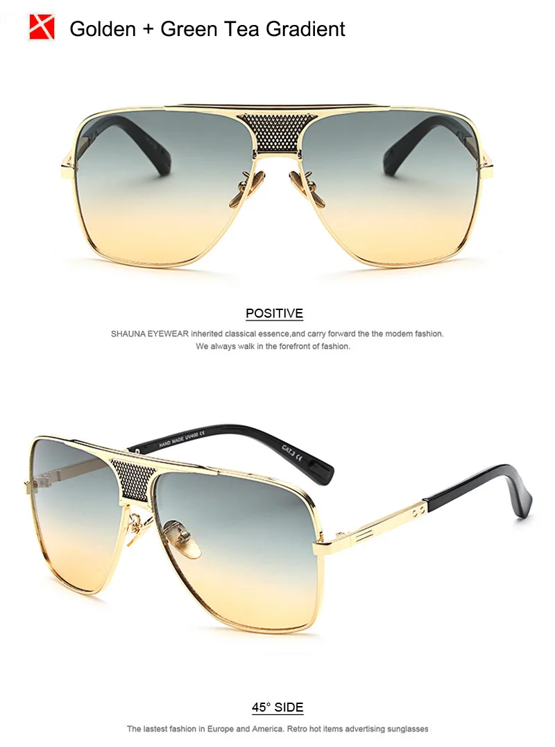 Винтажные очки shauna, мужские Квадратные Солнцезащитные очки, женские брендовые дизайнерские модные женские солнцезащитные очки с оправой из золотого сплава, UV400
