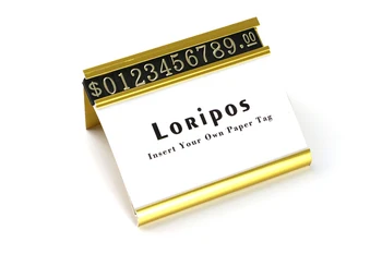 

Gold Metal Label Holder Stand Desk Sign Frame Price Tag Name Card Display Rack Jewelry Watch Price Number Cubes Shelf Talker