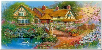 

Mosaic Diamond Painting Dream house Garden scenery DIY Diamond Embroidery Full rhinestones diamond Cross Stitch Painting resin