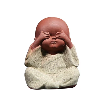 

1pc Mini Monk Crafts Ceramic Home Decor Holiday Gift Display Decoration Little Monk Kid Doll for Home Car