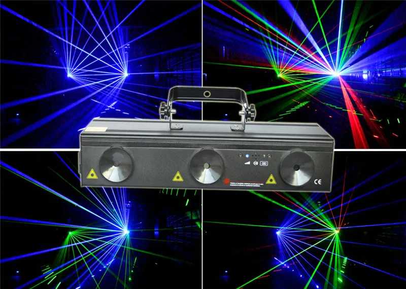 

4 устройства Φ G532 150 МВт + X9-RGB1650 1650 мВт 3 глаза RGB Laser Party DJ Bar Disco Club Weding KTV Lighting